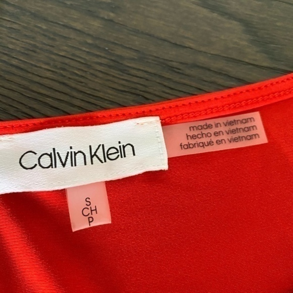 Calvin Klein Asymmetrical Red Blouse Size S NWT - Picture 5 of 6